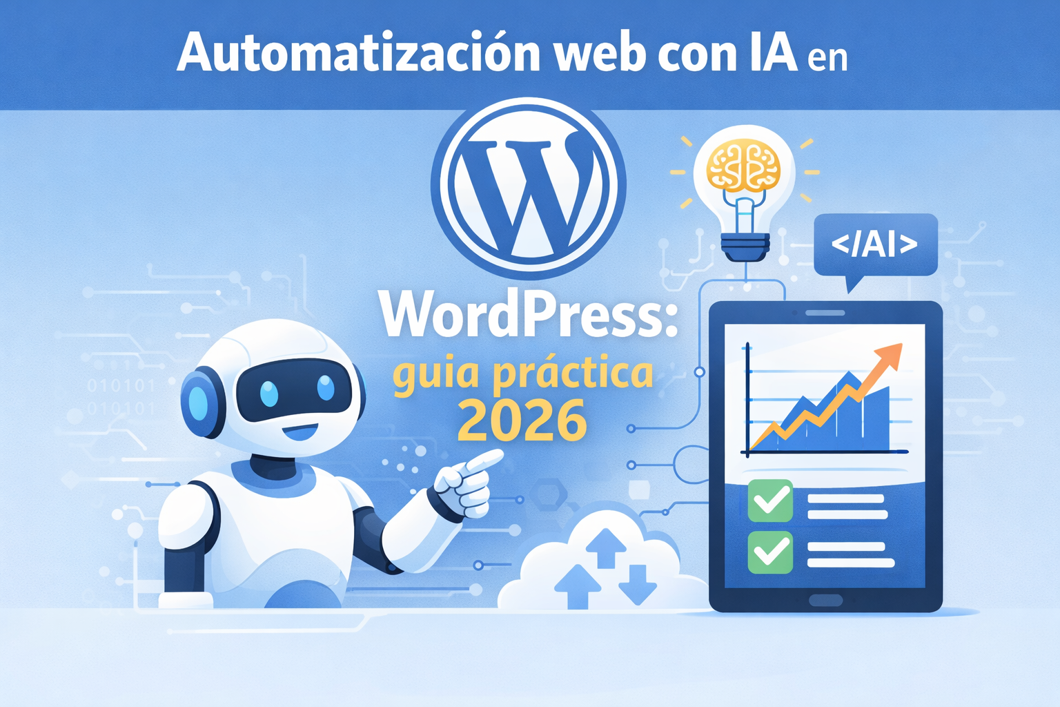 Automatización web con IA en WordPress: guía práctica 2026