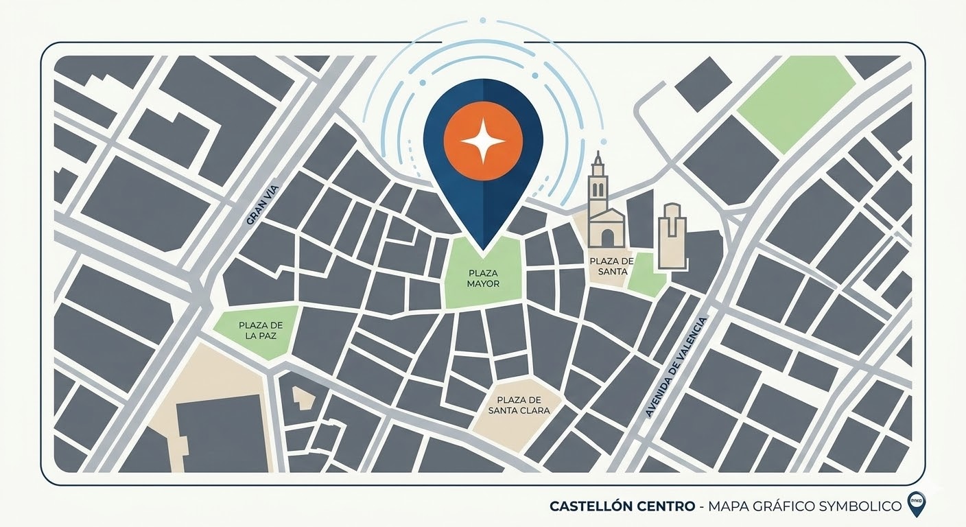 Mapa simbólico de l centro de Castellón de la Plana