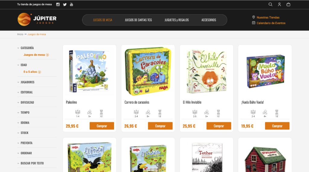 ecommerce-franquicia-juegos-mesa diseño página web ecommerce para franquicia nacional de juegos de mesa: Jupiter Juegos