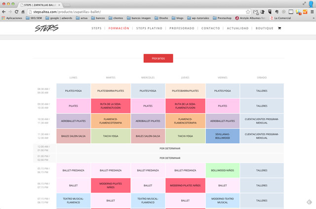 calendario de actividades