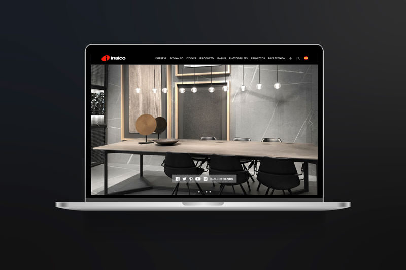 página web inicio de Inalco cerámica